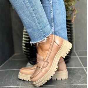 Leather Loafers with Chunky Sole